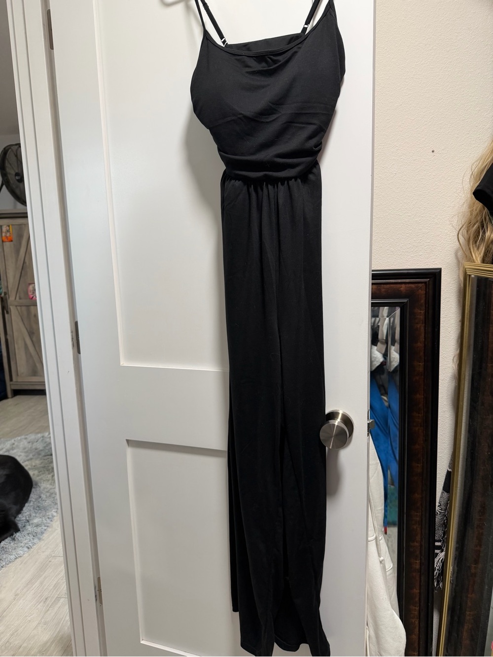 HALARA Black Jumpsuit with Spaghetti Straps